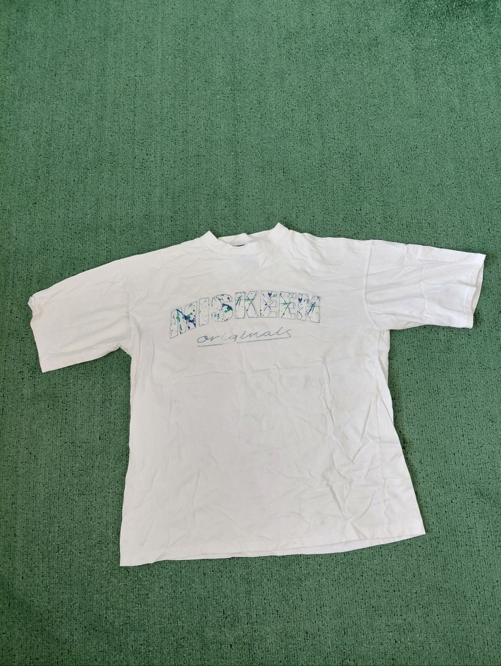 Miskeen Originals Brand Stitched Logo White T Shirt Sz XL